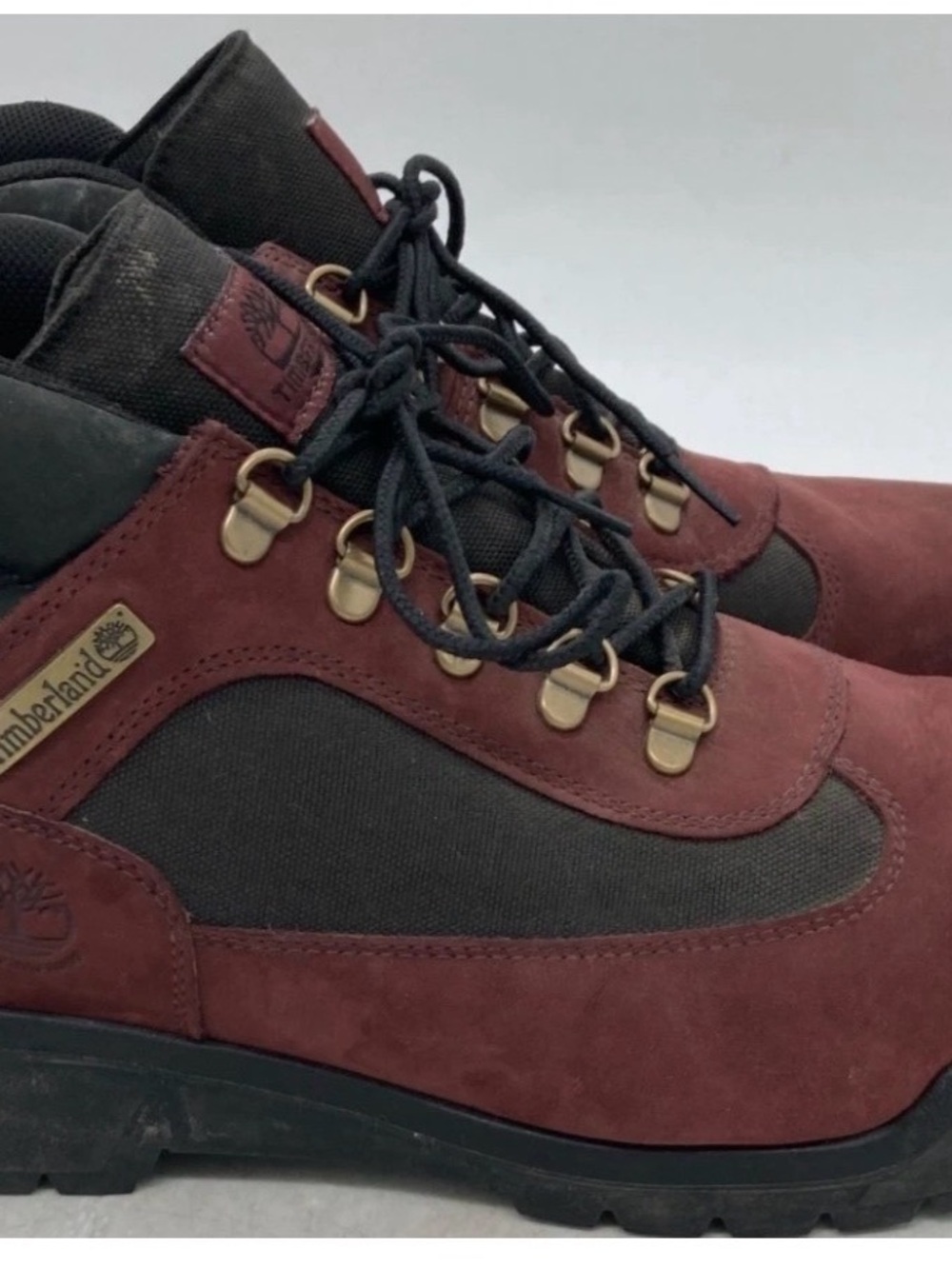 Timberland Men's Burgundy and Black Suede Hiking Boots